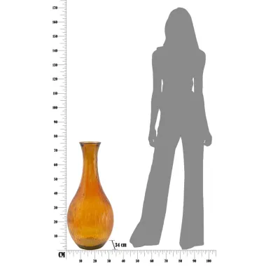 Wazon ze Szkła Recyklingowanego SLIM Pomarańczowy Ø 34x75 cm (WYPRODUKOWANY W HISZPANII)